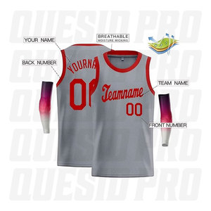 Maillot de basket-ball à séchage rapide en polyester, personnalisé avec nom, numéro et logo d'équipe pour les matchs de compétition - Product Image 2