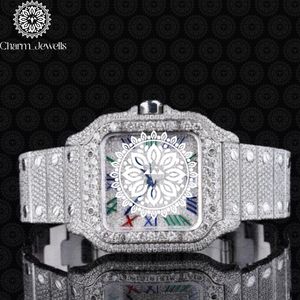 Charm_Jewells Luxury Women's Stainless Steel <b>Watch</b> Rectangle Case 34mm Analog <b>Mechanical</b> Movement Sapphire Crystal Diamond Bezel - Product Image 1