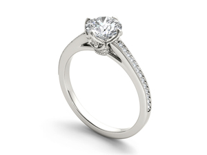 Anillo de Oro de 14K con Diamante Cultivado en Laboratorio de 1 Quilate, Corte Redondo, Certificado IGI, Color E, Claridad VS1, para Boda, Compromiso o Aniversario - Product Image 4