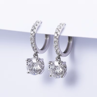Boucles d'oreilles en or blanc 14 carats avec diamants de laboratoire 1 carat taille brillant certifiés IGI, plaqué or, design minimaliste, pour usage quotidien