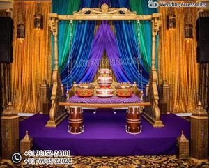 Jhula Dorada para Escenario de Mehndi, Decoración Vibrante para Escenario de Boda, Decoración de Boda India Gujarati, Columpio para Boda, EE. UU. - Product Image 2