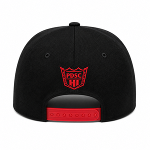 Aloha Embroidered Snapback <b>Cap</b> <b>Black</b> Red Lettering 6-Panel Unisex Street Style Hat - Product Image 4