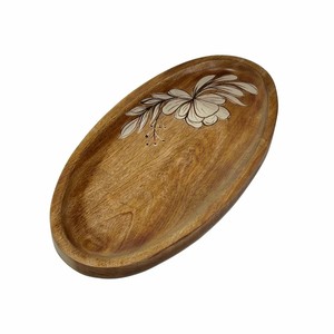 Bandeja Ovalada de Madera de Acacia Pintada a Mano Estilo Bohemio |   Venta al por Mayor de Artesanía de Moradabad - Product Image 2