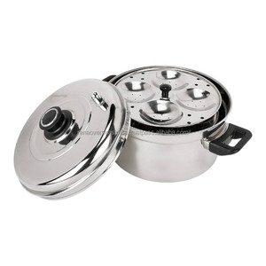 Vaporera de Acero Inoxidable Ecológica para 4 Platos de Idli con Asa de Baquelita, Resistente y de la Mejor Calidad - Product Image 1