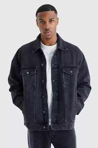 Veste en jean délavé pour homme, coupe-vent, col rabattu, boutons recouverts, poches, 100 % coton, style décontracté, streetwear d'hiver, coupe classique - Product Image 5