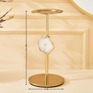 Porte-bougie en métal lourd au design unique pour salle à manger, ensemble de porte-bougie en aluminium - Product Image 4