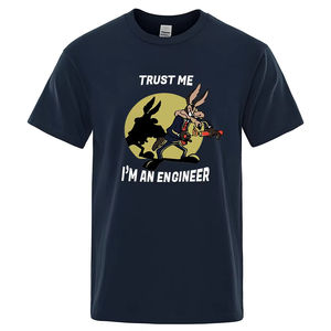 T-shirt pour hommes en coton pur, col rond, Vintage, classique, surdimensionné, Trust Me I m An Engineer - Product Image 2