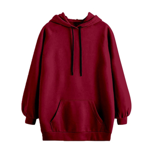 Sweat-shirt à capuche uni pour femme, pull décontracté à manches longues, 100% coton, respirant, écologique, hiver - Product Image 1