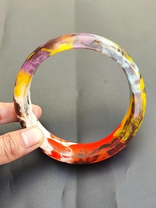 Handmade <b>Resin</b> Bangle Bracelets Colorful Marbled Pattern Round Shape Women's Jewelry <b>Craft</b> Accessories - Product Image 2