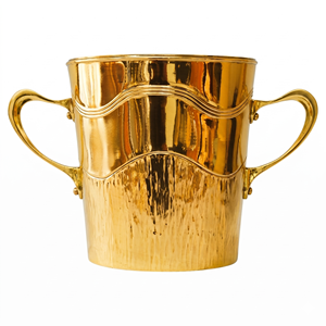 Hammered Bronze Ice Bucket Round Metal Beverage <b>Cooler</b> Vintage Style Handmade Party Wine Bottle Holder New Design Wine <b>Cooler</b> - Product Image 2
