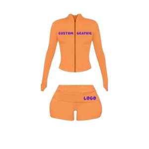 Women's Custom Logo Color Cotton Rib Tshirt Shorts <b>3</b> <b>Piece</b> <b>Set</b> for Spring Summer <b>Lounge</b> Wear Dupe Loungewear Top Manufacturers - Product Image 2