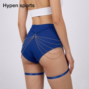 Women's High Waist Skinny Yoga Shorts Chain-Link Booty <b>Dance</b> Cheeky Hot <b>Pants</b> Gym Workout Active Butt Lifting Breathable - Product Image 1