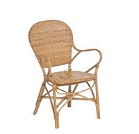 Fauteuil en rotin naturel tressé en chevrons, chaise de salle à manger en osier artisanale pour la maison, la cuisine, le restaurant, le café, meubles
