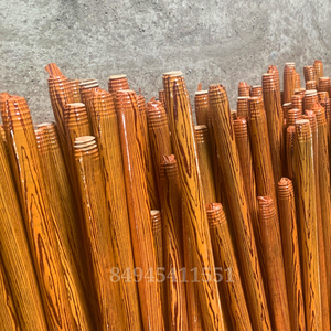 Mango de escoba de madera de eucalipto con diseño de cabeza roja, mango recto de madera de cerezo, tamaño personalizado, listo para carga a granel - Product Image 2