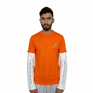 Camiseta informal de doble capa para hombre |   Corte Moderno |   Suministro directo de fábrica OEM, camiseta de doble capa para ropa urbana. - Product Image 1