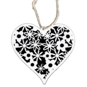 Coeur décoratif suspendu en fer avec revêtement en poudre blanche fini pour la décoration de la maison et d'autres décorations de Noël - Product Image 5