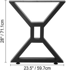 28" Height Dining <b>Table</b> <b>Legs</b>, Metal <b>Table</b> <b>Legs</b> 2PCs, Hollow X-Shaped <b>Legs</b> 440 Lbs Load Capacity DIY <b>Coffee</b> <b>Table</b> EDPTBL027 - Product Image 3