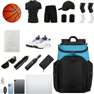 Sac à dos de basketball léger avec fermeture éclair, grande capacité pour ballons, chaussures et effets personnels - Sac de sport unisexe écologique - Product Image 4