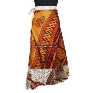 Trendy Party Wear Sari Silk <b>Long</b> Wrap <b>Skirts</b> for Girls Newest <b>Summer</b> Printing Girls Silk <b>Skirt</b> Indian Silk Wrap Vintage Women - Product Image 3