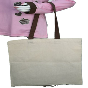 Sac fourre-tout en toile de coton solide personnalisé de grande taille avec fermeture à glissière, style anglais tendance, décoration de lettres brodées pour femmes - Product Image 3