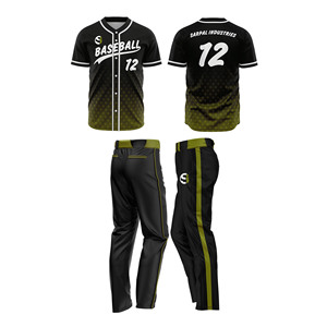 Uniforme de béisbol transpirable y antibacteriano de diseño personalizado para hombre, con cuello en V y estampado sublimado frontal, último estilo. - Product Image 1