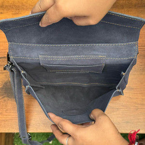 Sac à main vintage en cuir suédé véritable de haute qualité, sacoche pour filles et femmes, sacs à bandoulière cachés sous les bras - Product Image 6