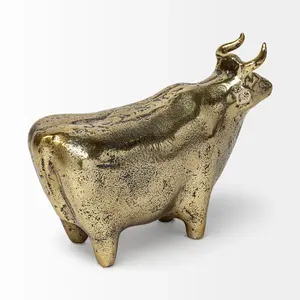 Sculpture d'animal antique en aluminium de haute qualité, décoration intérieure haut de gamme, élégante, luxueuse, moderne, plaquée or poli - Product Image 1