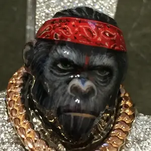 Pendentif Iced Out VVS Moissanite Diamond Planet Of The Apes / Pendentif Iced Out / Pendentif Hip-Hop / Pendentif 3D / Pendentif Initial - Product Image 3