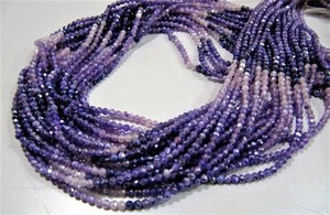 Perles Rondelles Facettées en Améthyste Véritable Couleur Pierre de Lune 2,5 mm, Revêtement Mystique AB - Product Image 4