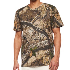 T-shirts camouflage personnalisés en gros, brodés, à col rond, ultra respirants, avec impression numérique à carreaux - Product Image 3