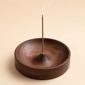 Rustic Wooden Incense <b>Stick</b> Holder Handmade Fragrance Burner bowl <b>Diffuser</b> For Yoga for Home and Office Decor - Product Image 1
