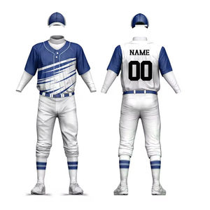 Ensemble d'uniformes de baseball personnalisables légers à manches courtes, séchage rapide, respirants, design uni pour l'extérieur, faible MOQ, nom et numéro d'équipe - Product Image 2