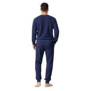 Ensemble 2 pièces Samavia personnalisé pour homme : vêtements d'extérieur décontractés et chauds pour l'hiver, respirant, tricoté, comprenant un pull et un pantalon, couleur unie - Product Image 2