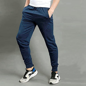 Customized Navy Blue <b>Slim</b> Fit Gym Training <b>Jogger</b> Sports Trousers for Men 100% Cotton Mid Casual Sports Wear-Wholesale - Product Image 5