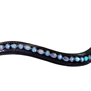 สายคาดหนังแก้วสีดำรูปคลื่นตกแต่งด้วยเข็ม1แถวแบบกำหนดเองสำหรับห่วง - Product Image 1