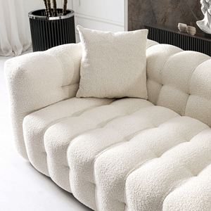 Divano Eden Moderno in Tessuto Bouclé Stile Chesterfield per Soggiorno - Product Image 4