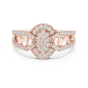 Anillo Minimalista Encantador con Diamante de Laboratorio de Corte Ovalado Redondo, Engastado en Oro Blanco de 18 Quilates, para Compromiso, Boda, Uso Diario/Oficina, para Mujer - Product Image 5