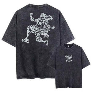 T-shirt en coton tissé 100% avec imprimé anime vintage, streetwear Harajuku pour hommes, manches courtes, coupe classique, haut décontracté d'été - Product Image 2