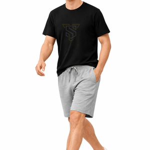 Conjunto de Camiseta y Pantalones Cortos de Algodón 100% para Hombre, Corte Regular, Diseño Moderno, Transpirable, Ropa Casual de Moda, Logotipo Personalizado, Atuendo de Verano - Product Image 1