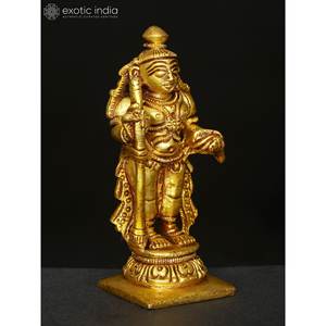 Petite sculpture en laiton faite à la main de la divinité tantrique hindoue Article de cadeau indien de 3 pouces fabriqué en Inde - Product Image 4