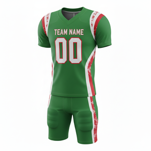 Ensemble de maillot et short de football américain personnalisé avec position du logo sur le devant, 100% polyester, antibactérien, séchage rapide, toutes saisons - Product Image 4