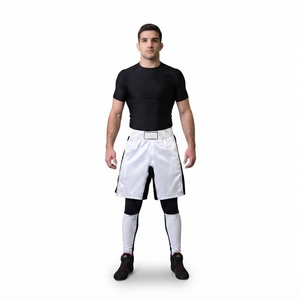 Custom Men's MMA Fight <b>Shorts</b> Lightweight Polyester Wide Waistband <b>Grappling</b> Trunks Blank OEM - Product Image 1