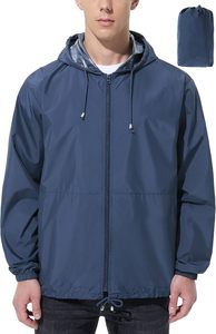 Chaqueta Safari Unisex Azul Marino Cortavientos, Informal, con Bolsillo Frontal, de Poliéster Ligero, para Invierno, Corte Regular, Color Sólido - Product Image 1