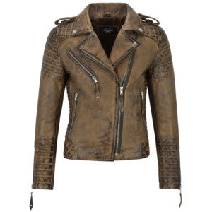 Veste de moto pour femme en cuir Napa 100% véritable, style classique, matelassée, fermetures éclair YKK, couleurs personnalisées - Product Image 4