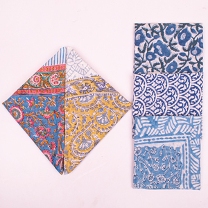 Reusable Block Printed Cotton Handkerchiefs Bandana Eco-Friendly Woven Style Adult Unisex Hair covering <b>Accessories</b> - Product Image 5