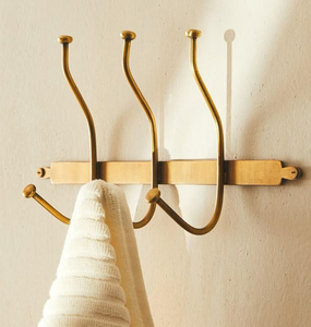 Colgador de gancho de latón dorado pulido con 3 ganchos de la mejor calidad para dormitorio, baño, puerta, para colgar abrigos y ropa. - Product Image 3