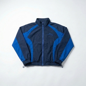 Navy & Royal Blue Two Piece Tracksuit Hooded <b>Zip</b> Jacket + Drawcord Jogger| Lightweight Sport-Utility Set for OEM / Private Label - Product Image 4