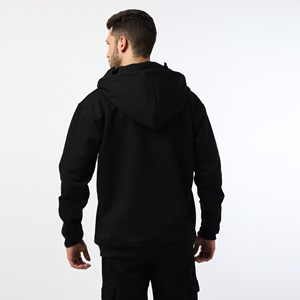 Sudadera con capucha doble OEM para hombre, de poliéster y algodón, con cremallera completa, estilo casual urbano, corte holgado y cómodo. - Product Image 2