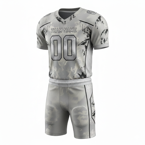 Conjunto Personalizable de Uniforme de Fútbol Americano con Camiseta y Pantalones Cortos con Posición para Logotipo Frontal - Product Image 1