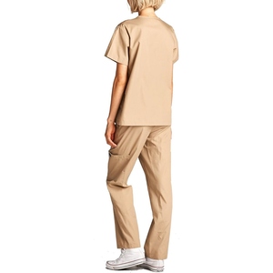 Ensemble de blouses médicales pour hommes, violet, col en V, manches courtes, uniforme en coton et polyester tissé, vêtements d'hôpital - Product Image 3